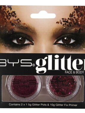 NEW BYS Glitter Face & Body Kit Fuchsia